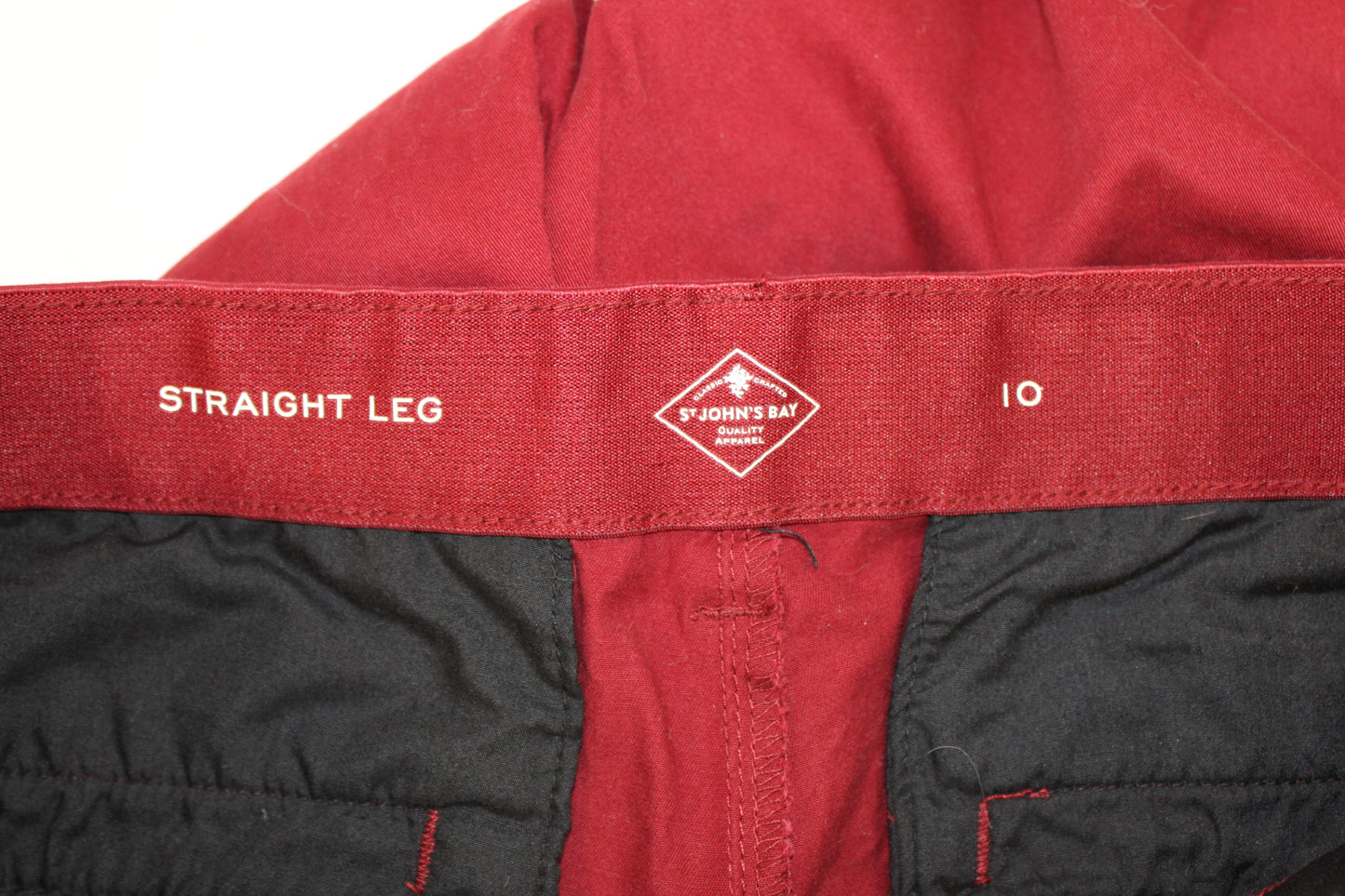 St. John’s Bay Straight Leg Pants, Red, Women’s 10