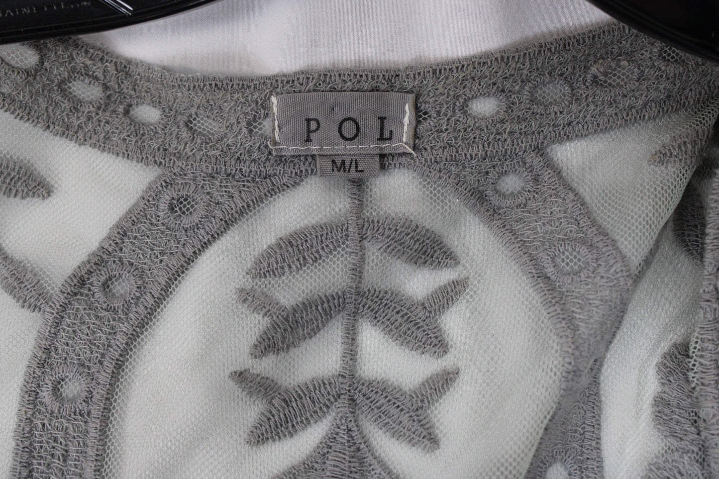 POL Sheer Cardigan, Gray/Blue, Women’s M