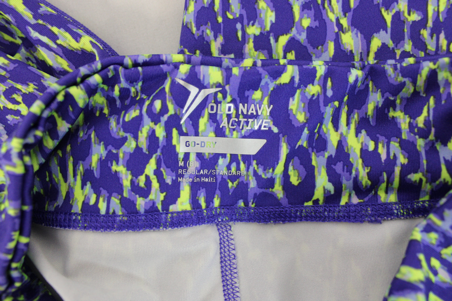 Old Navy Active Capri Patterned Leggings, Purple/Green, Women’s M