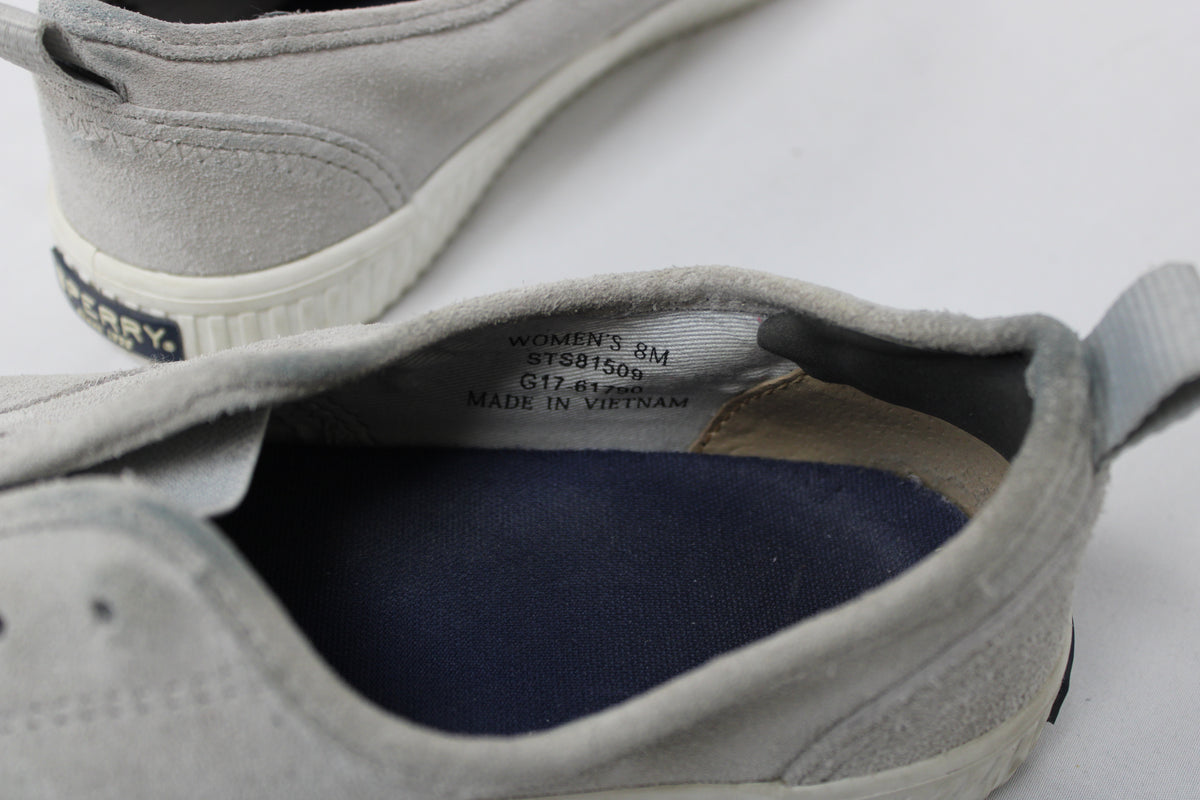 Sperry Canvas Shoes, Gray, Women’s 8