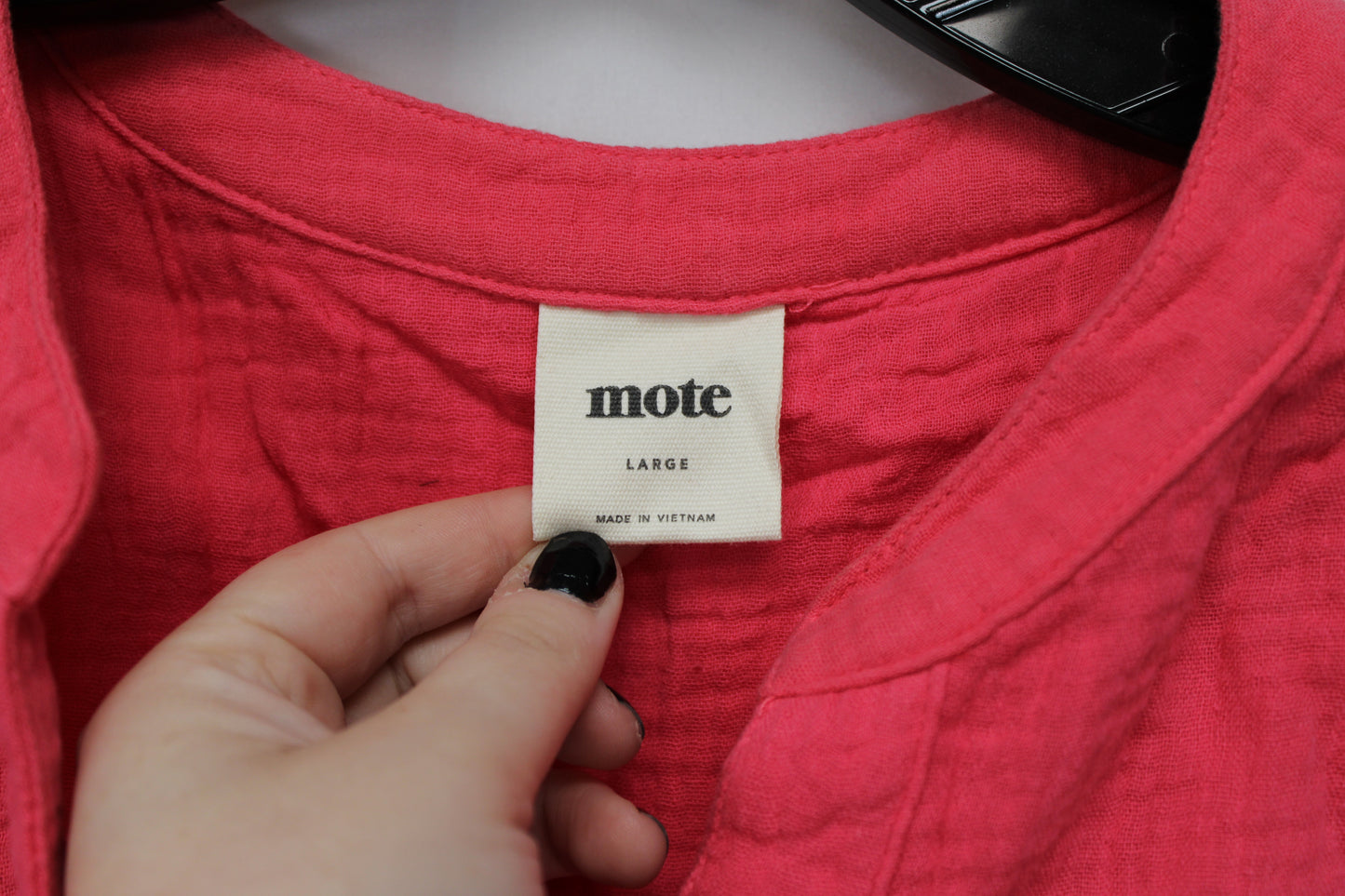 Mote Long Sleeve Button Up Shirt, Pink, Women’s L