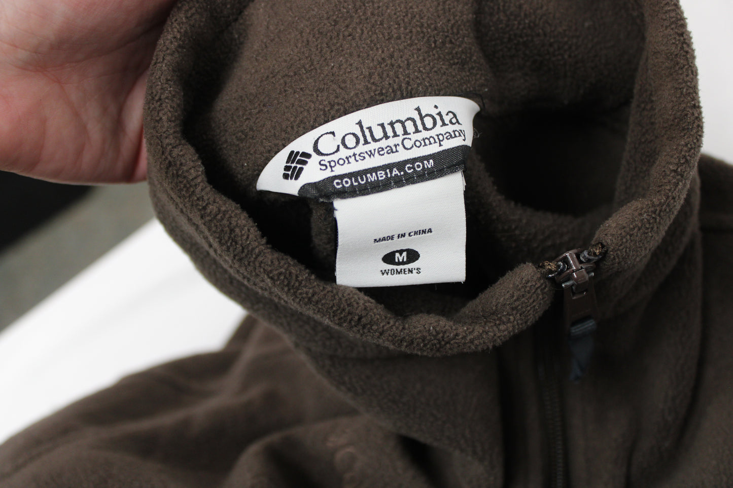 Columbia Fleece Zip Up Jacket, Brown, Women’s M