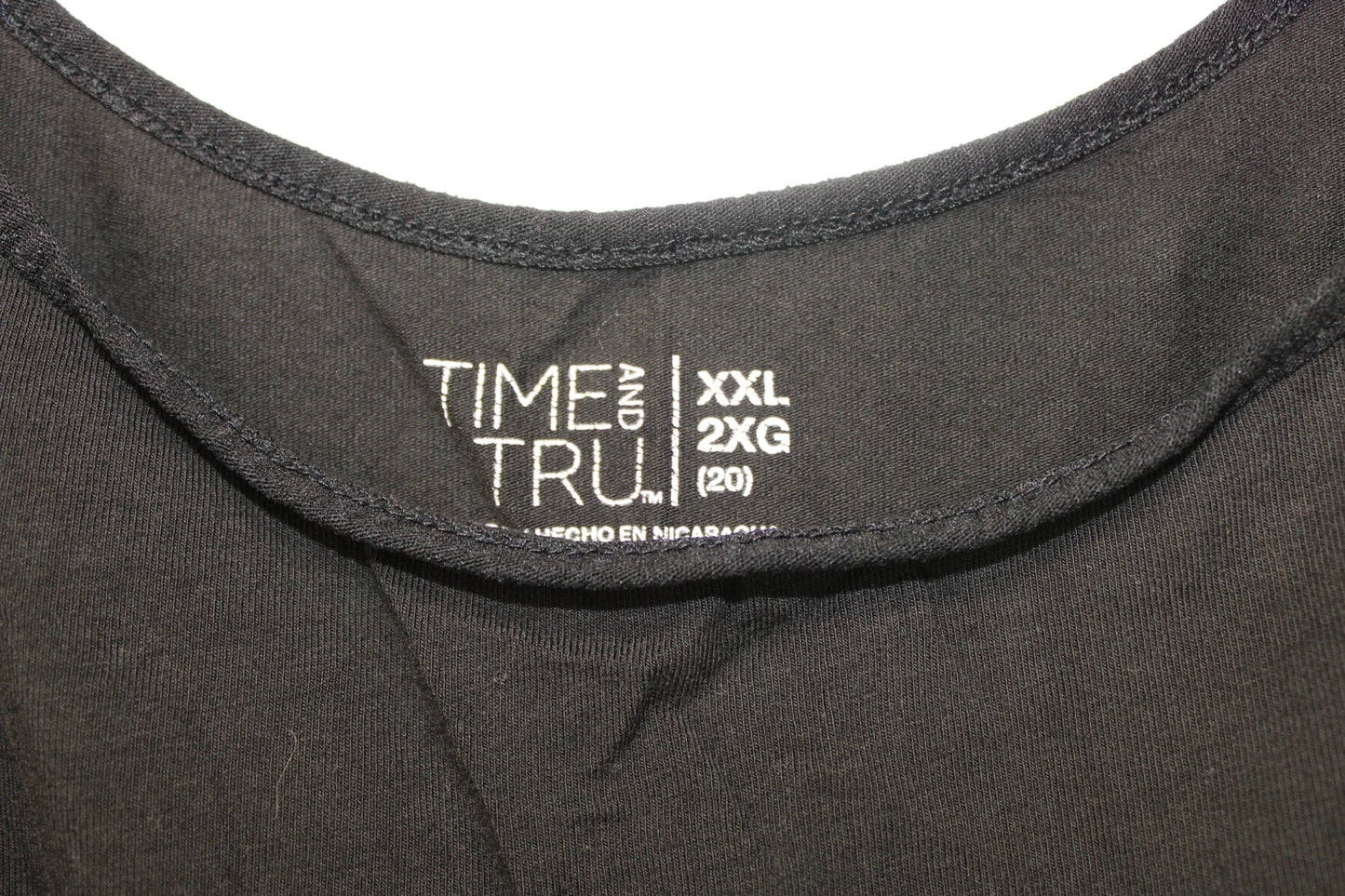 Time and Tru Spaghetti Strap Tank Top, Black, Women’s XXL