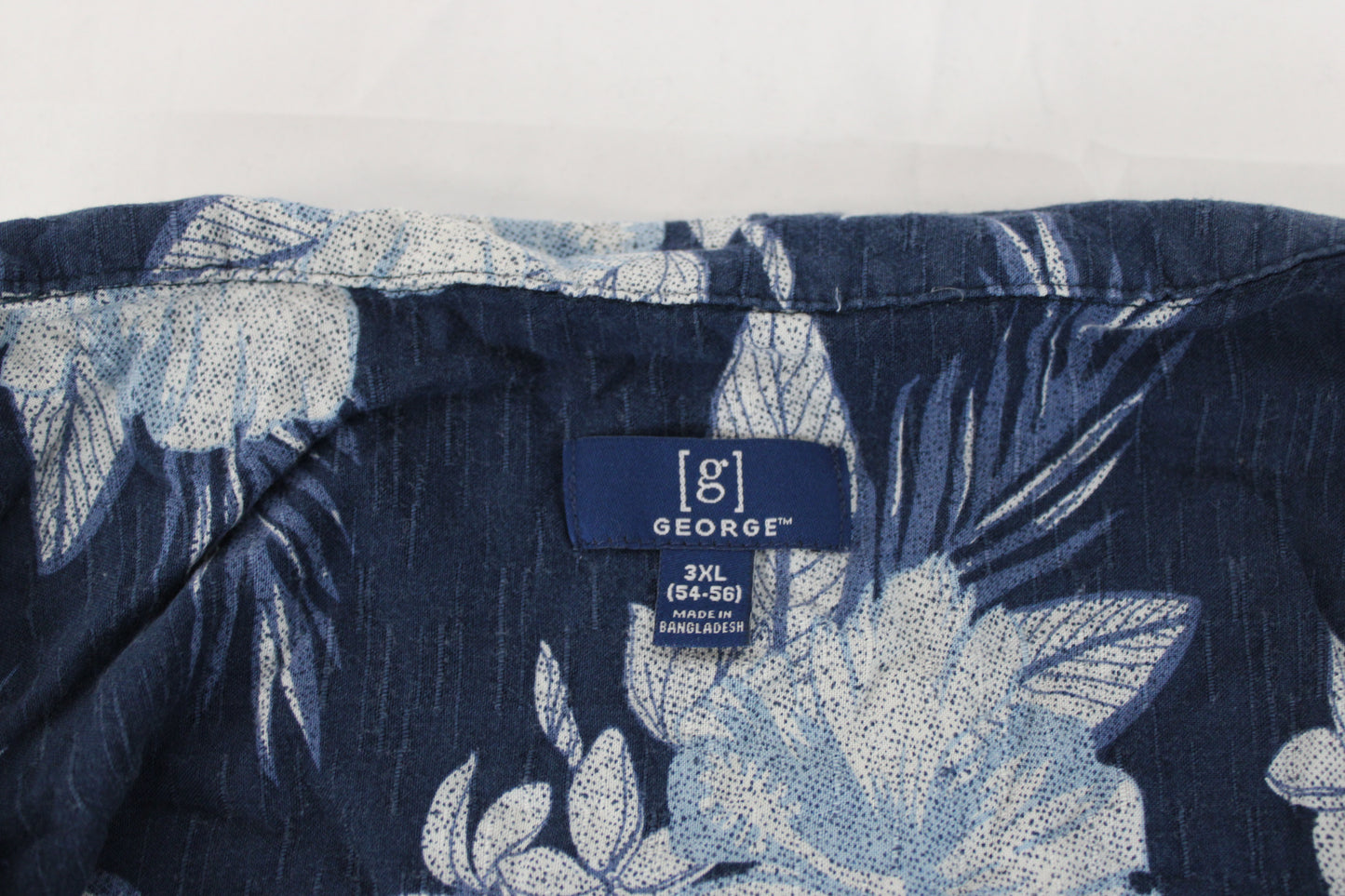 George Short Sleeve Button Down Dress Shirt, Floral Print, Men’s XXXL