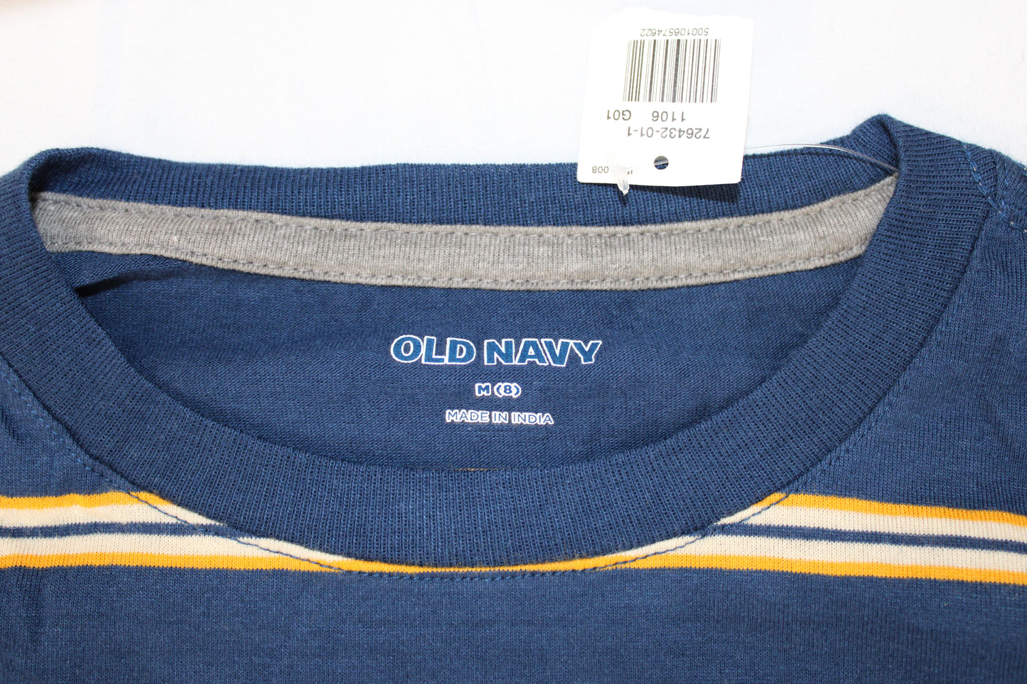 Old Navy Striped Long Sleeve, Blue/Yellow, Boys M