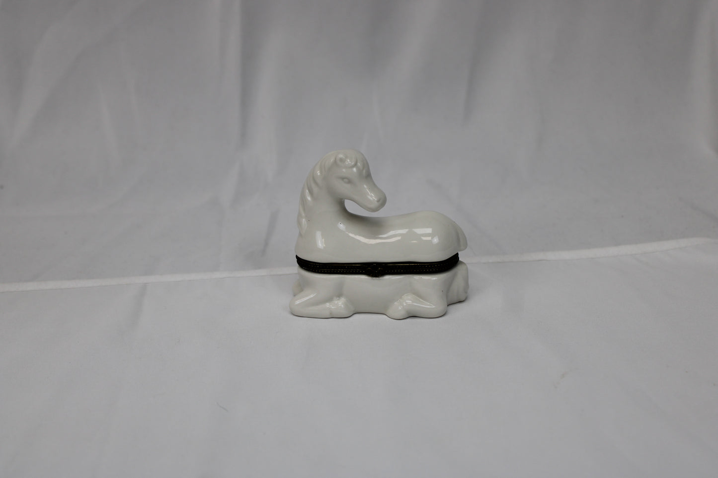 Vintage Porcelain Horse Trinket Box