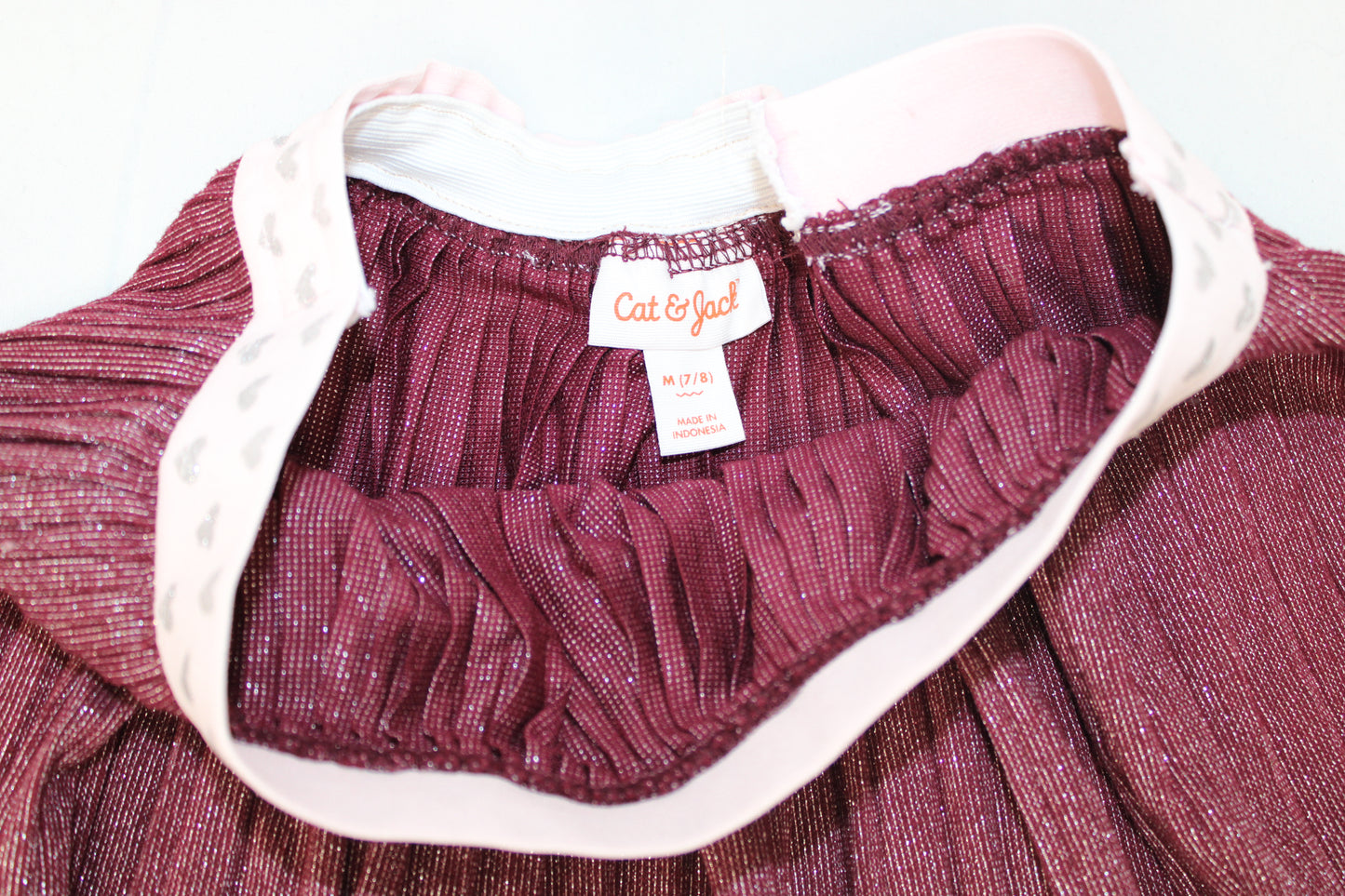 Cat & Jack Glitter Pleated Skirt, Pink, Girls M