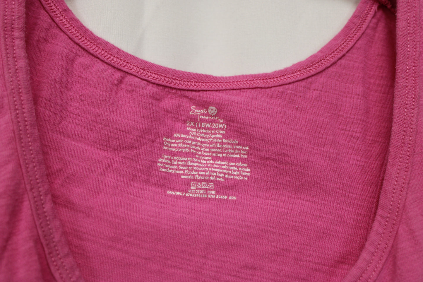 Secret Treasures Follow the Sunshine Tank Top, Pink, Women’s XXL