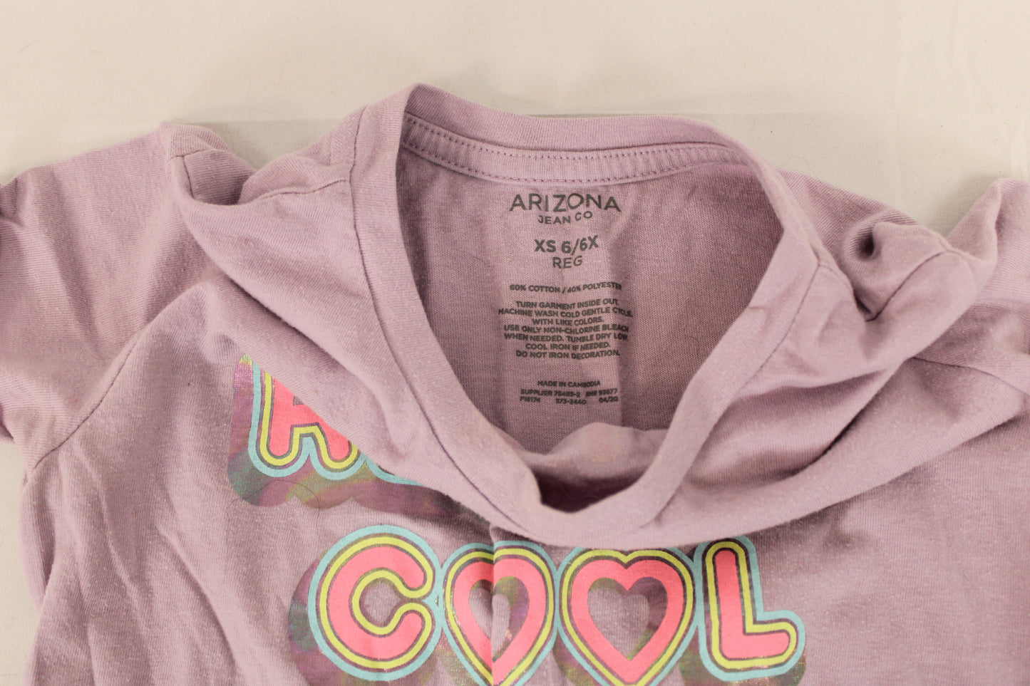 Arizona Jean Co Really Cool T-Shirt, Purple, Girls XS