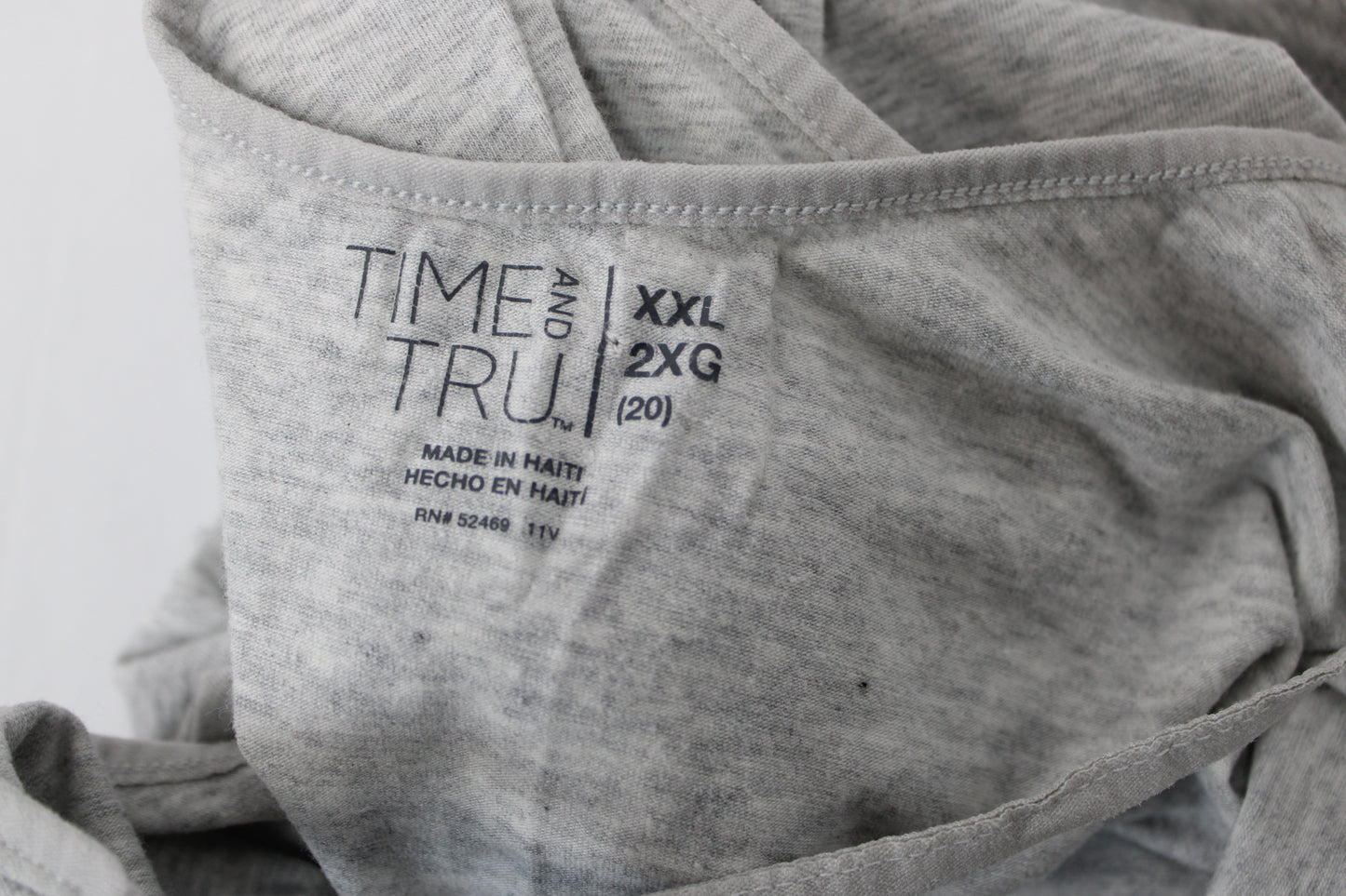 Time and Tru Spaghetti Strap Tank Top, Gray, Women’s XXL