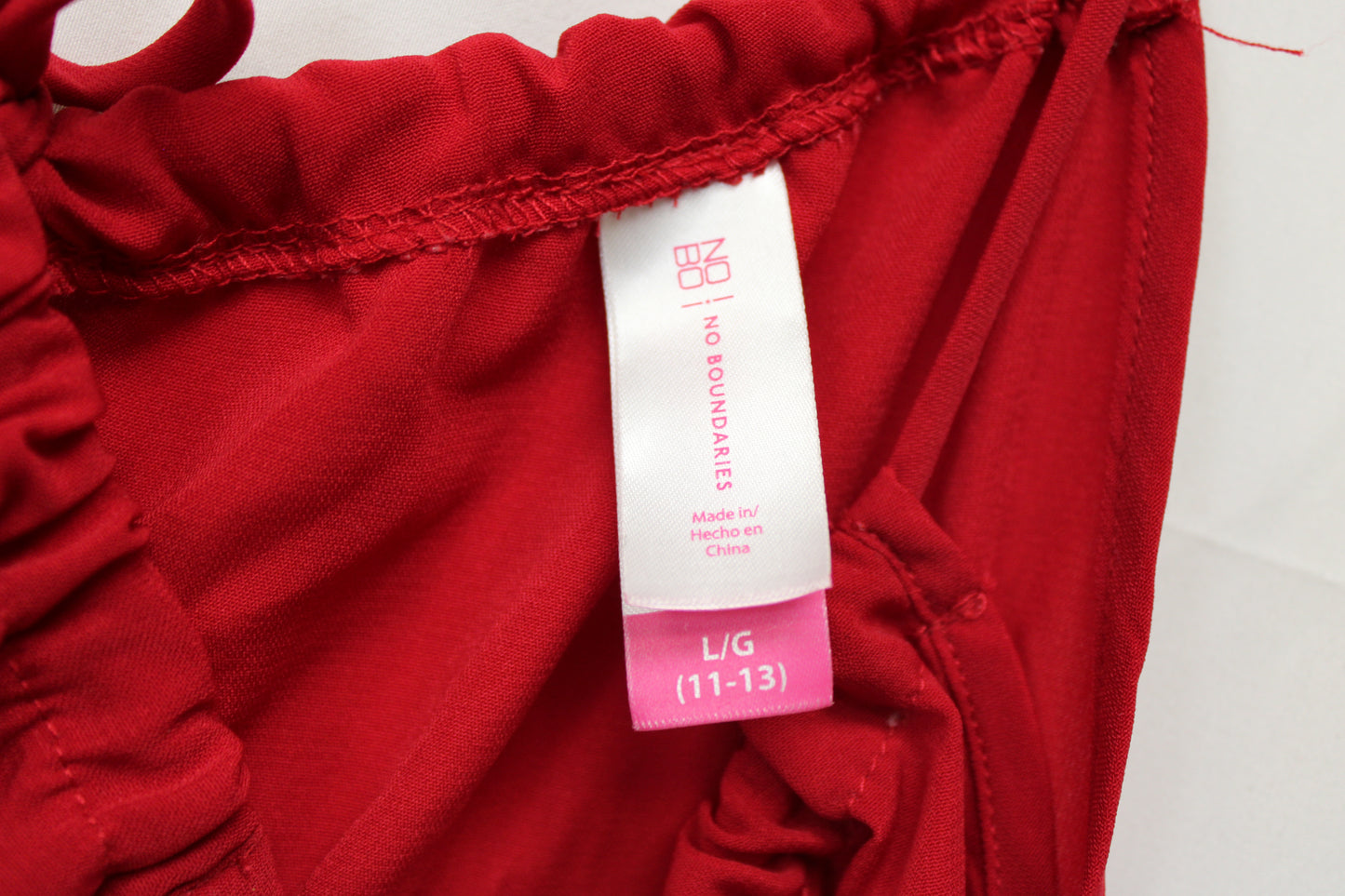 No Boundaries Spaghetti Strap Blouse, Red, Women’s L