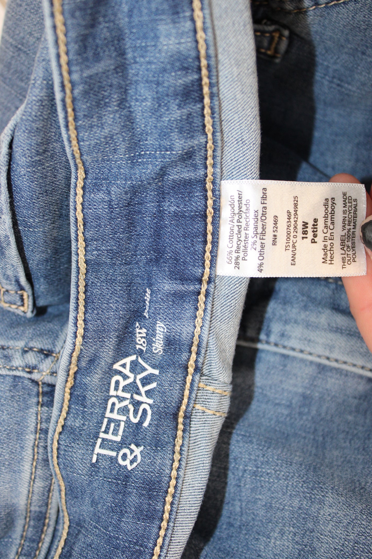 Terra & Sky Skinny Jeans, Women’s 18 Petite