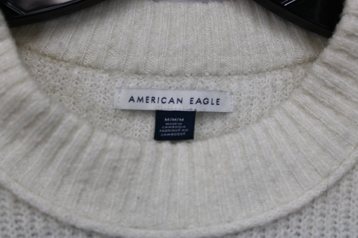 American Eagle Stripped Long Sleeve Sweater, Black/White, Women’s M