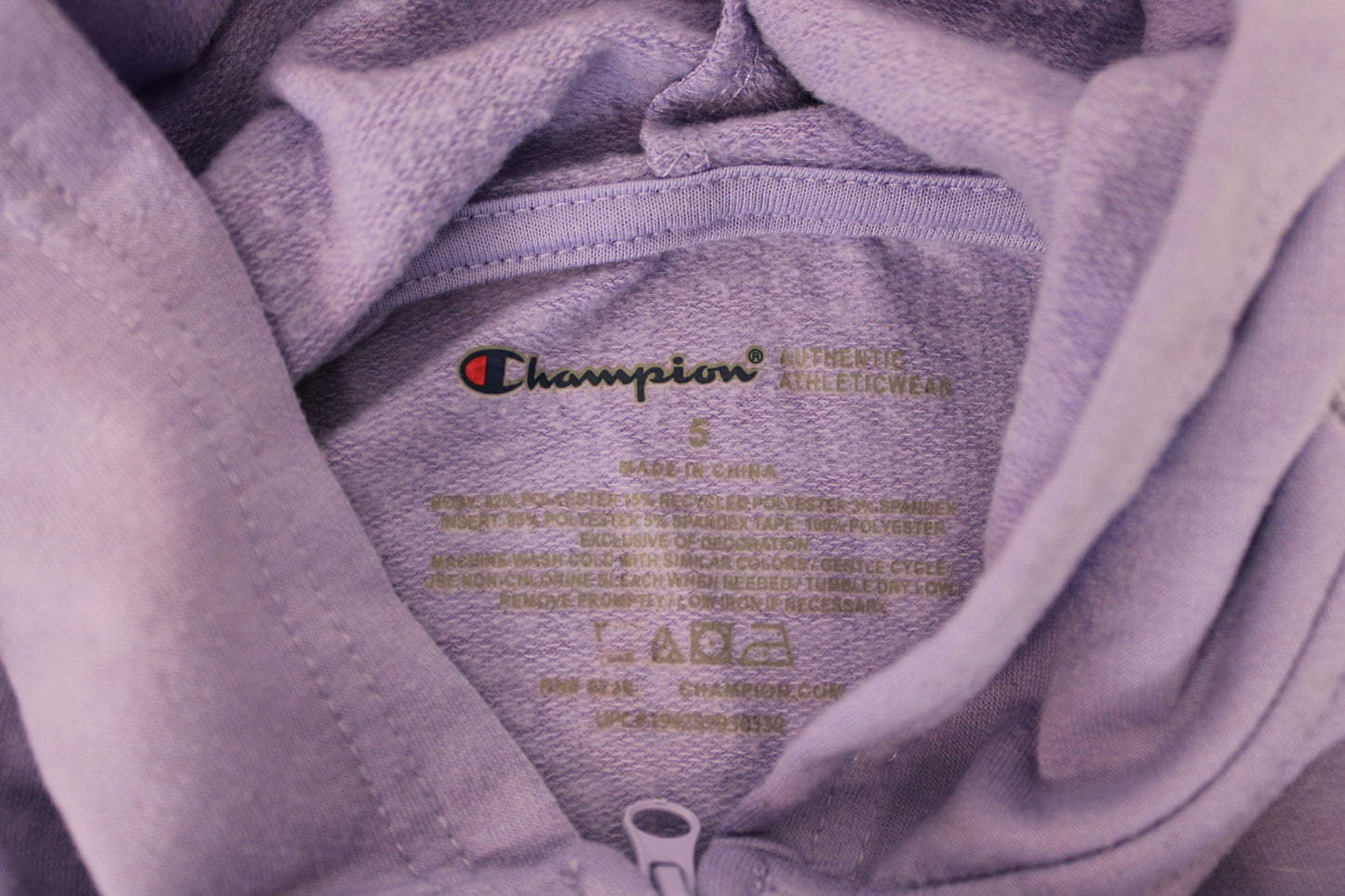 Champion Zip Up Hoodie, Purple, Girls 5