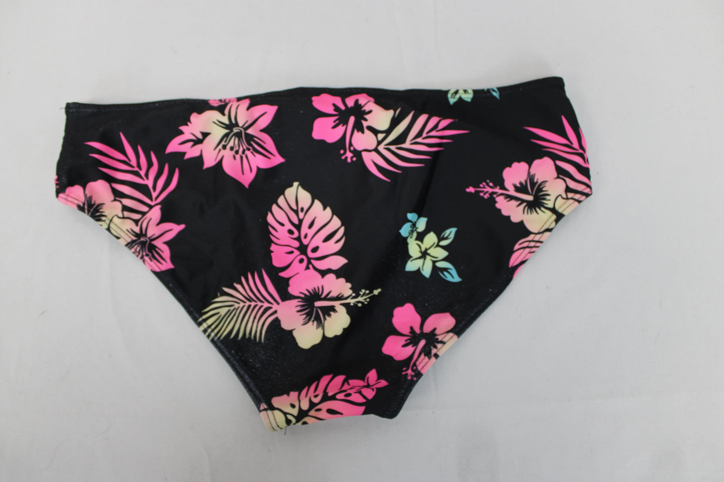 Hurley Tropical Two Piece Swimsuit, Black/Pink, Youth XL