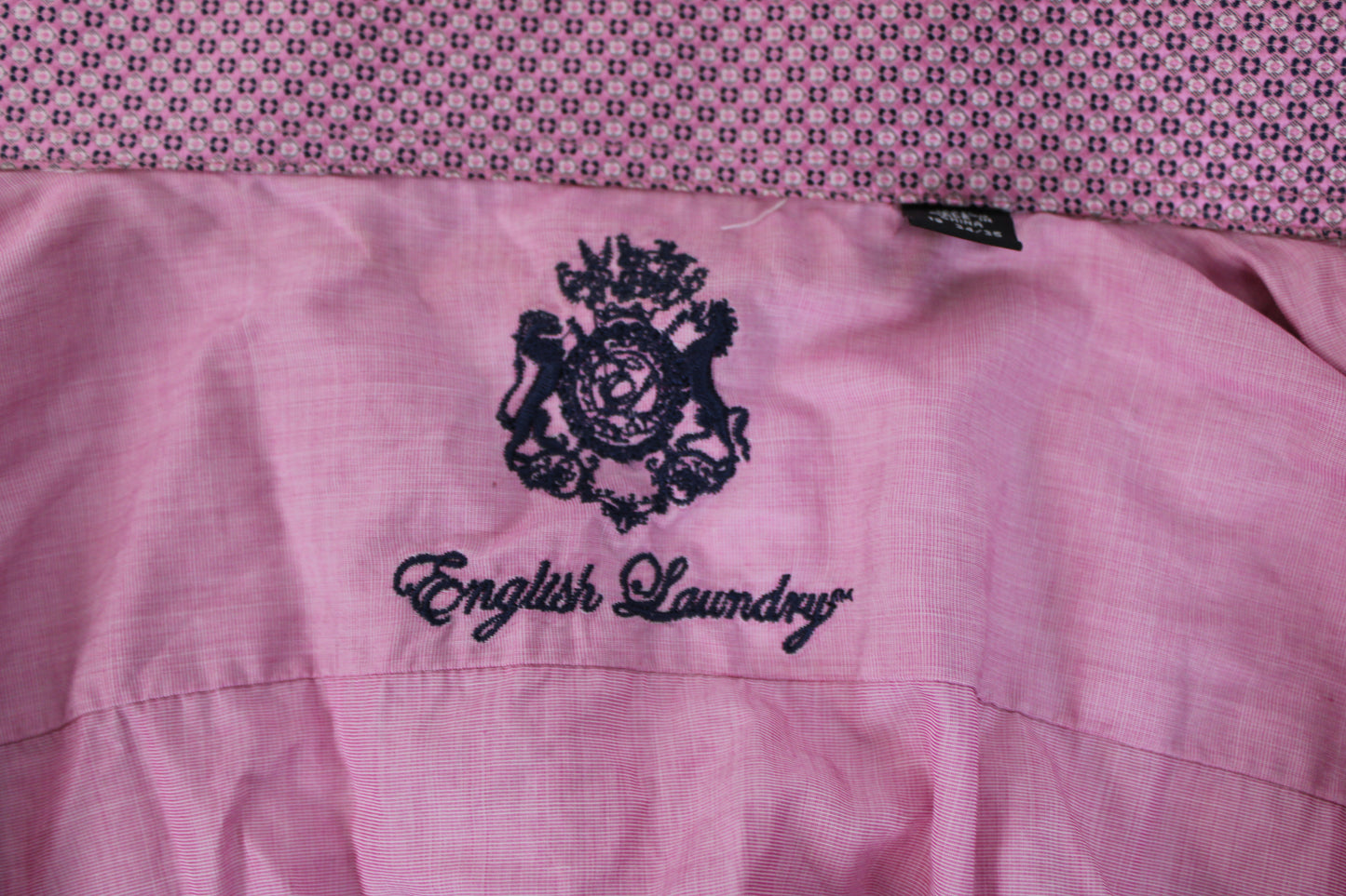 English Laundry Long Sleeve Button Down Dress Shirt, Pink, Men’s 19 34/35