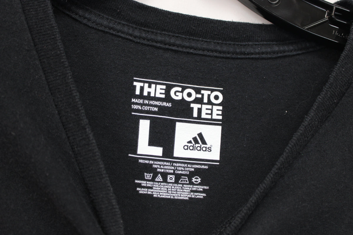 Adidas The Go-To Tee Short Nebraska Short Sleeve Shirt, Black, Men’s L