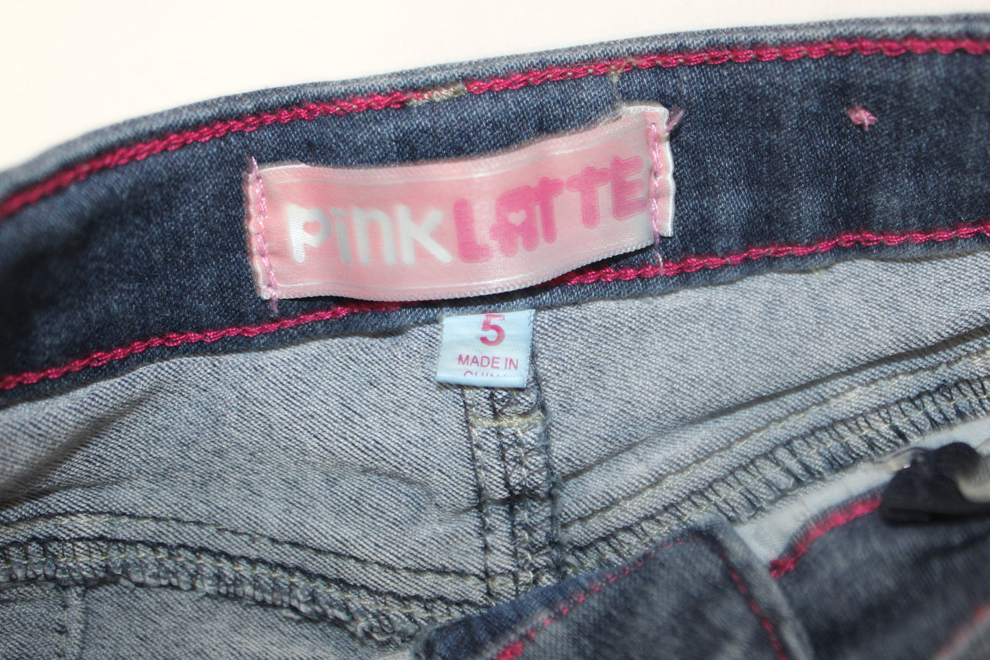 Pink Latte Denim Shorts, Girls 5