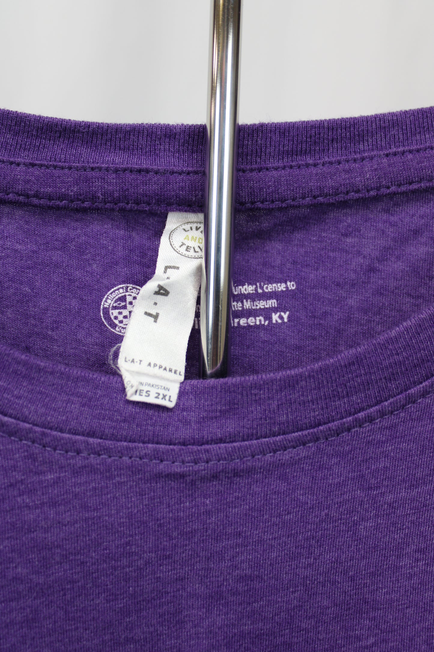 Live & Tell National Corvette Museum Sequin T-Shirt, Purple, Women’s XXL