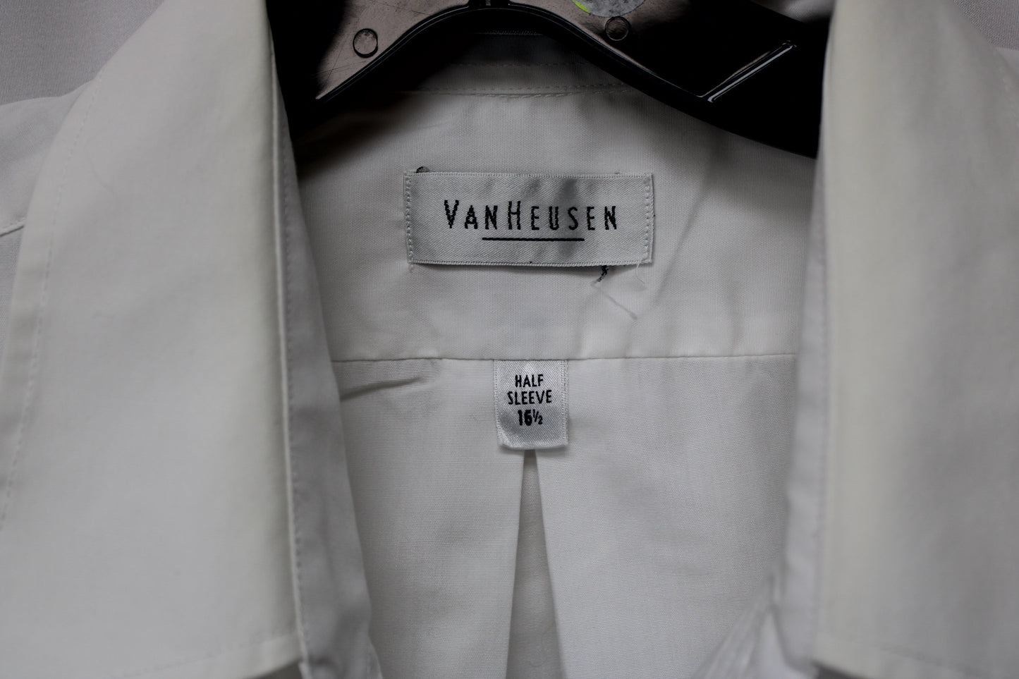 Van Heusen Short Sleeve Button Up Shirt, White, 16 1/2 Half Sleeve, Men’s L