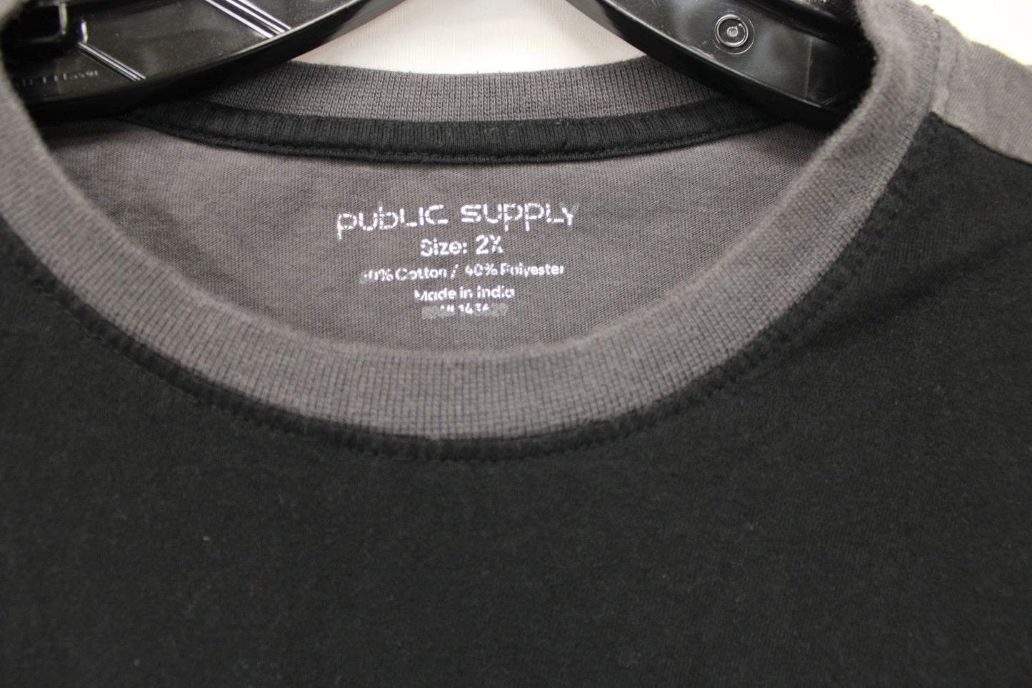 Public Supply Luxury Color Block T-Shirt, Gray/Black, Men’s XXL