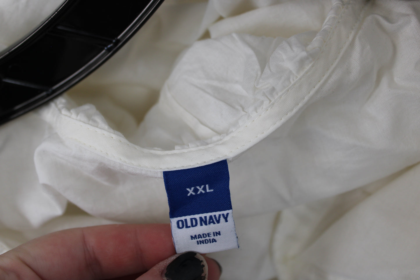 Old Navy Long Sleeve Peter Pan Collar Button Up Blouse, White, Women’s XXL