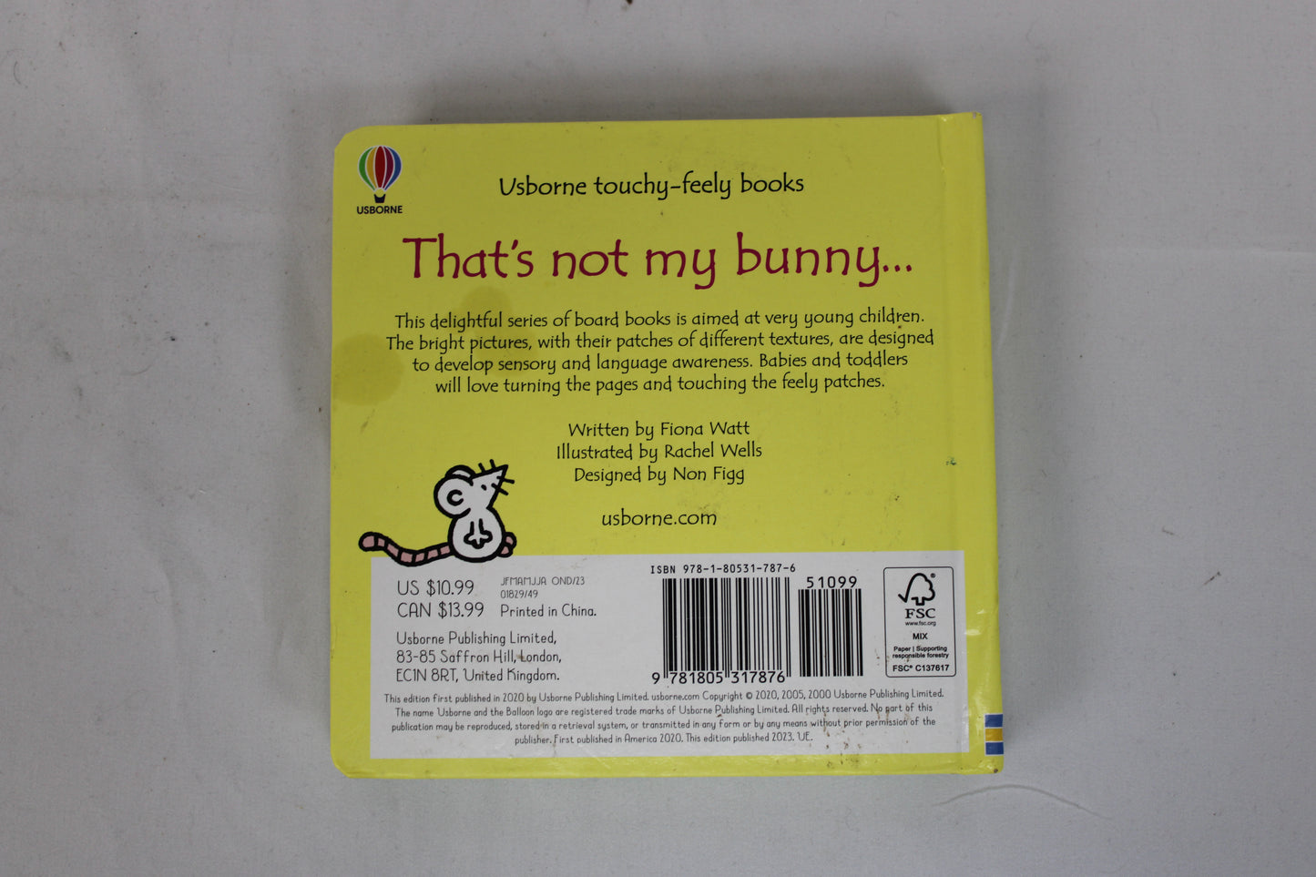 That’s not my bunny its tail is too fluffy Usborne touchy-feely book