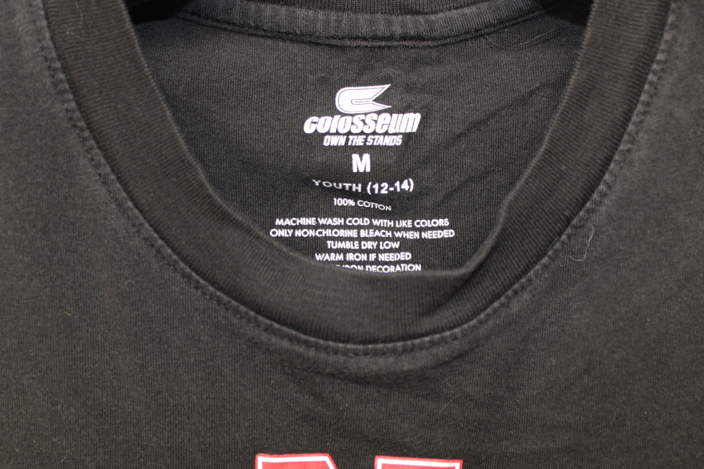 Colosseum Nebraska T-Shirt, Black, Youth M