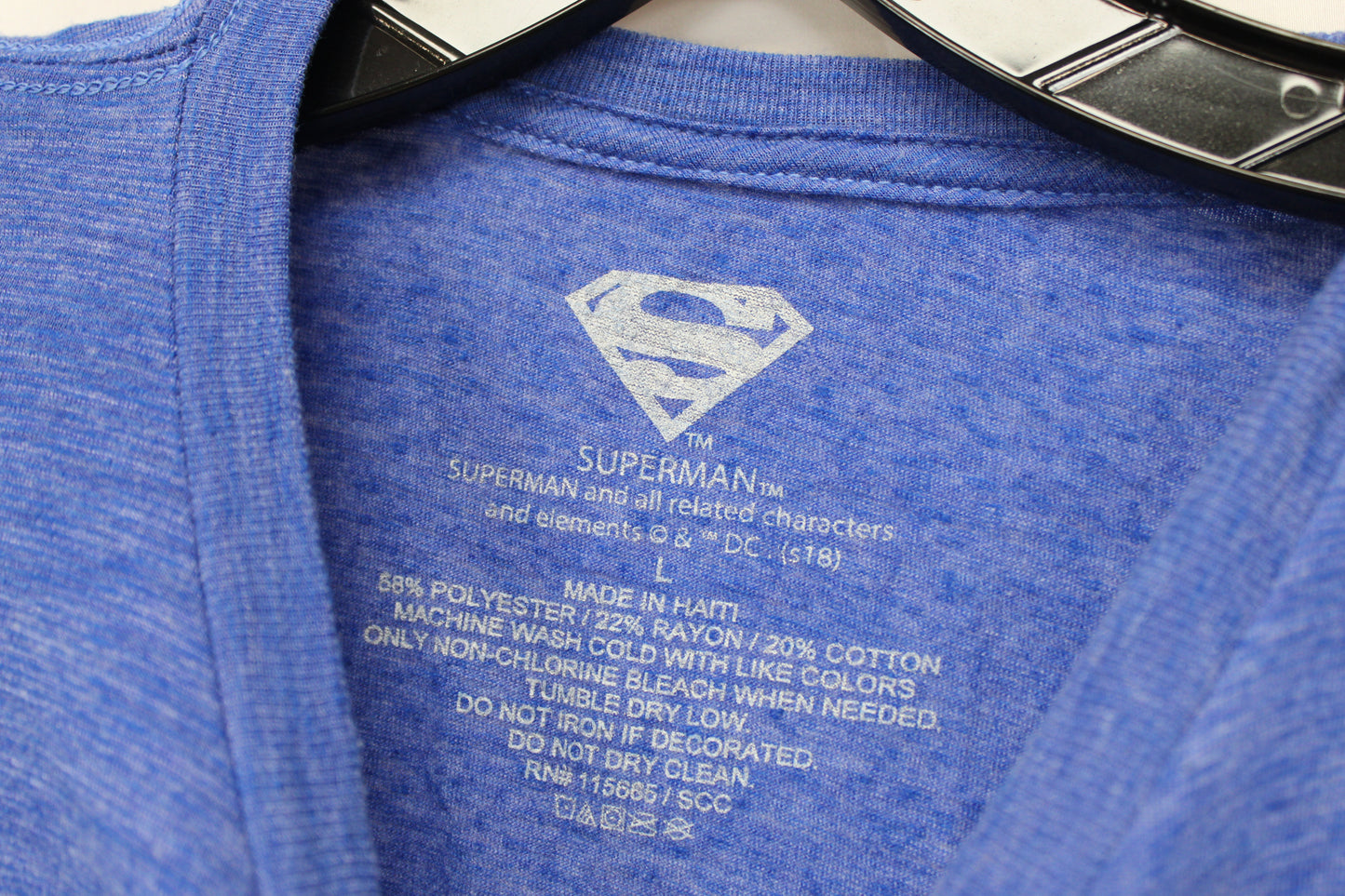 Superman T-Shirt, Blue, Long Sleeve, Men’s L