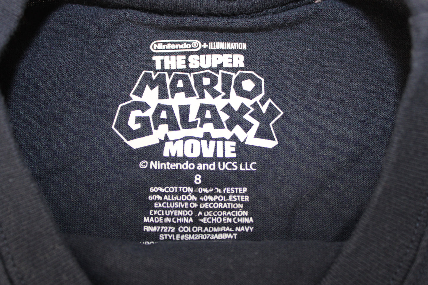 Mario Galaxy Let’s-A-Go Short Sleeve Graphic T-Shirt, Blue, Boys 8