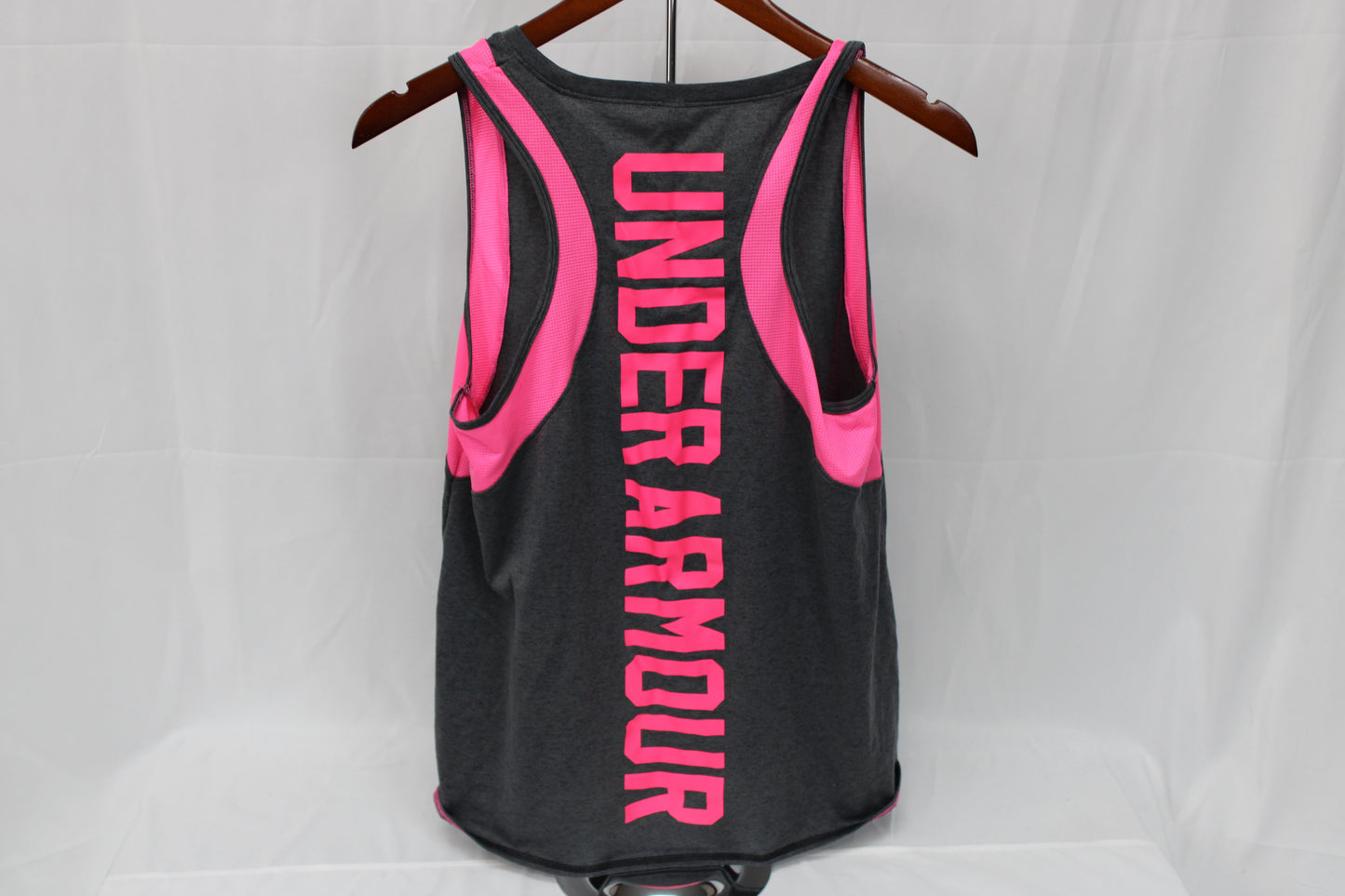 Under Armour Sports Tank, Gray/Neon Pink, Youth XL
