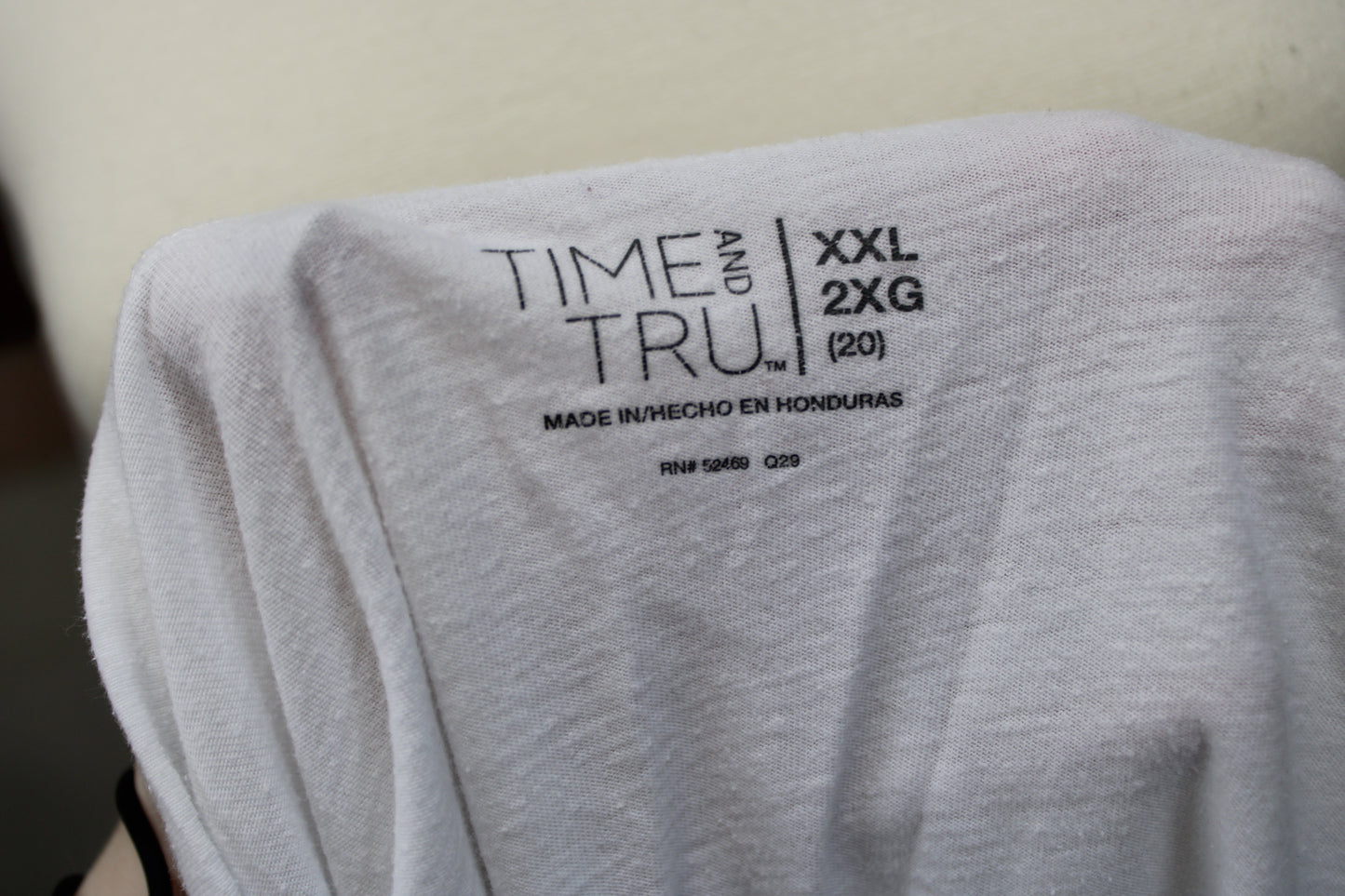 Time and Tru Long Sleeve Shirt, White, Women’s XXL