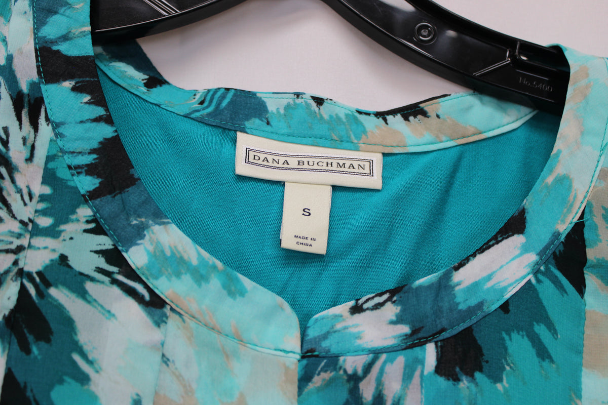 Dana Buchman Floral Print Tank Top, Blue, Women’s M