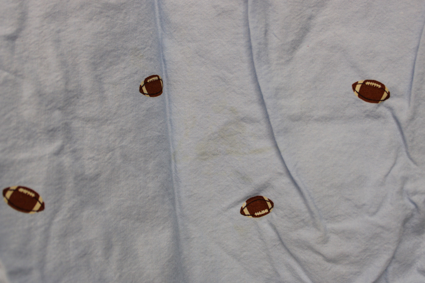 Place Football Print Short Sleeve Button Up, Blue, Youth M (7/8)