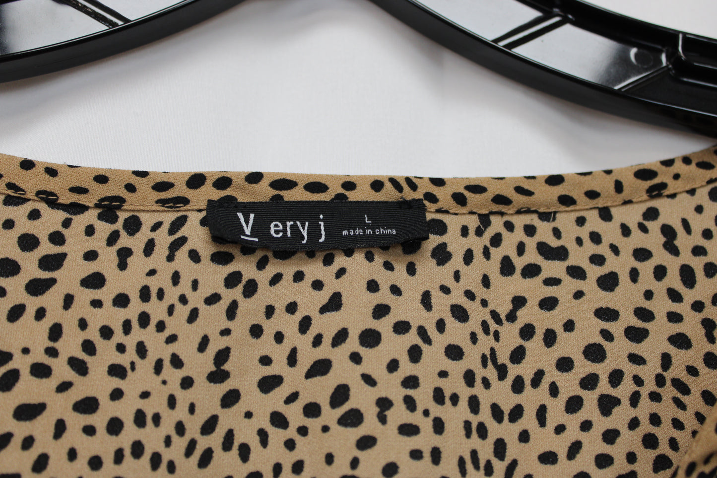 Very J Long Sleeve Leopard Print Blouse, Brown, Women’s L