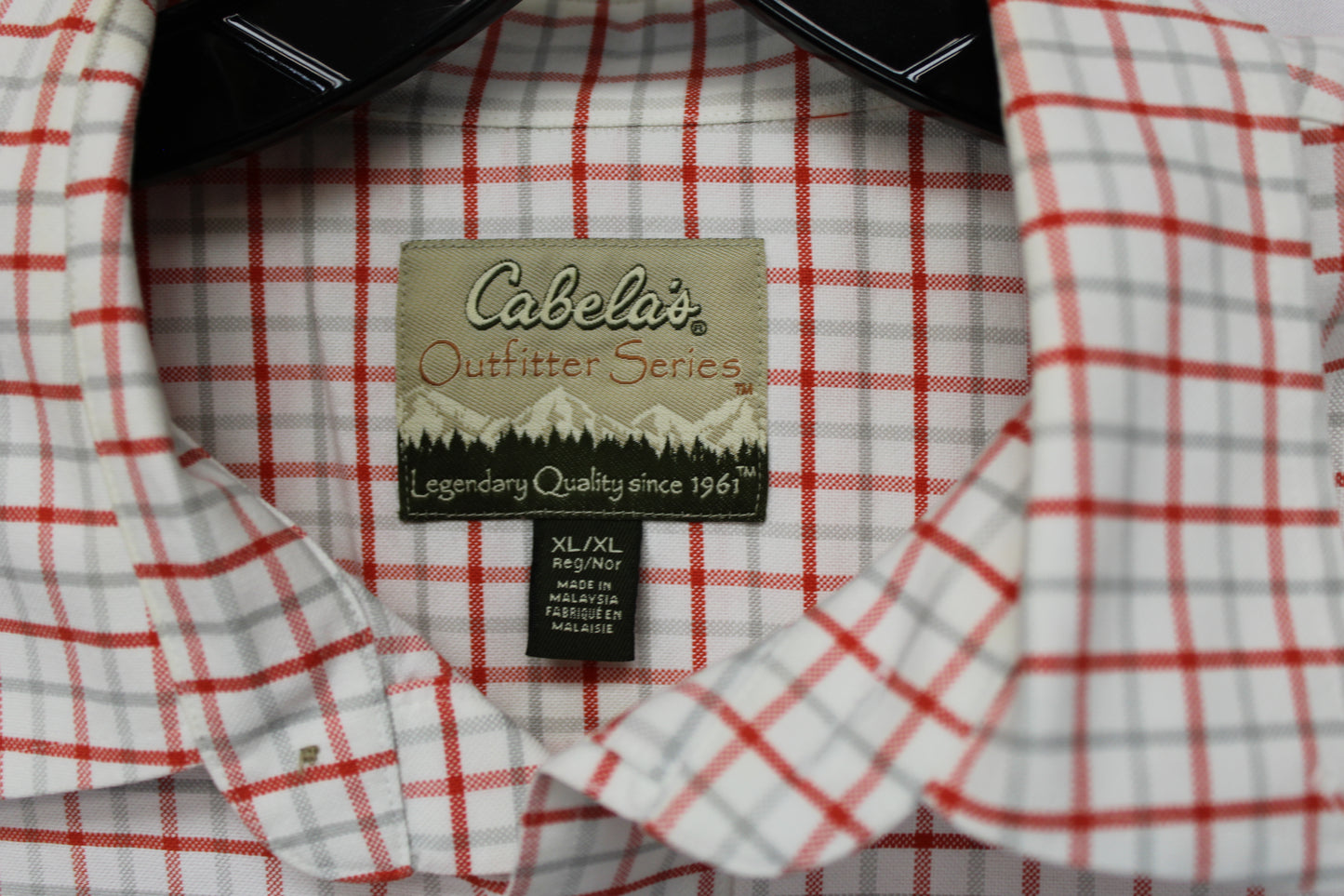 Cabela’s Outfitters Series Plaid Button Up, White/Red, Men’s XL