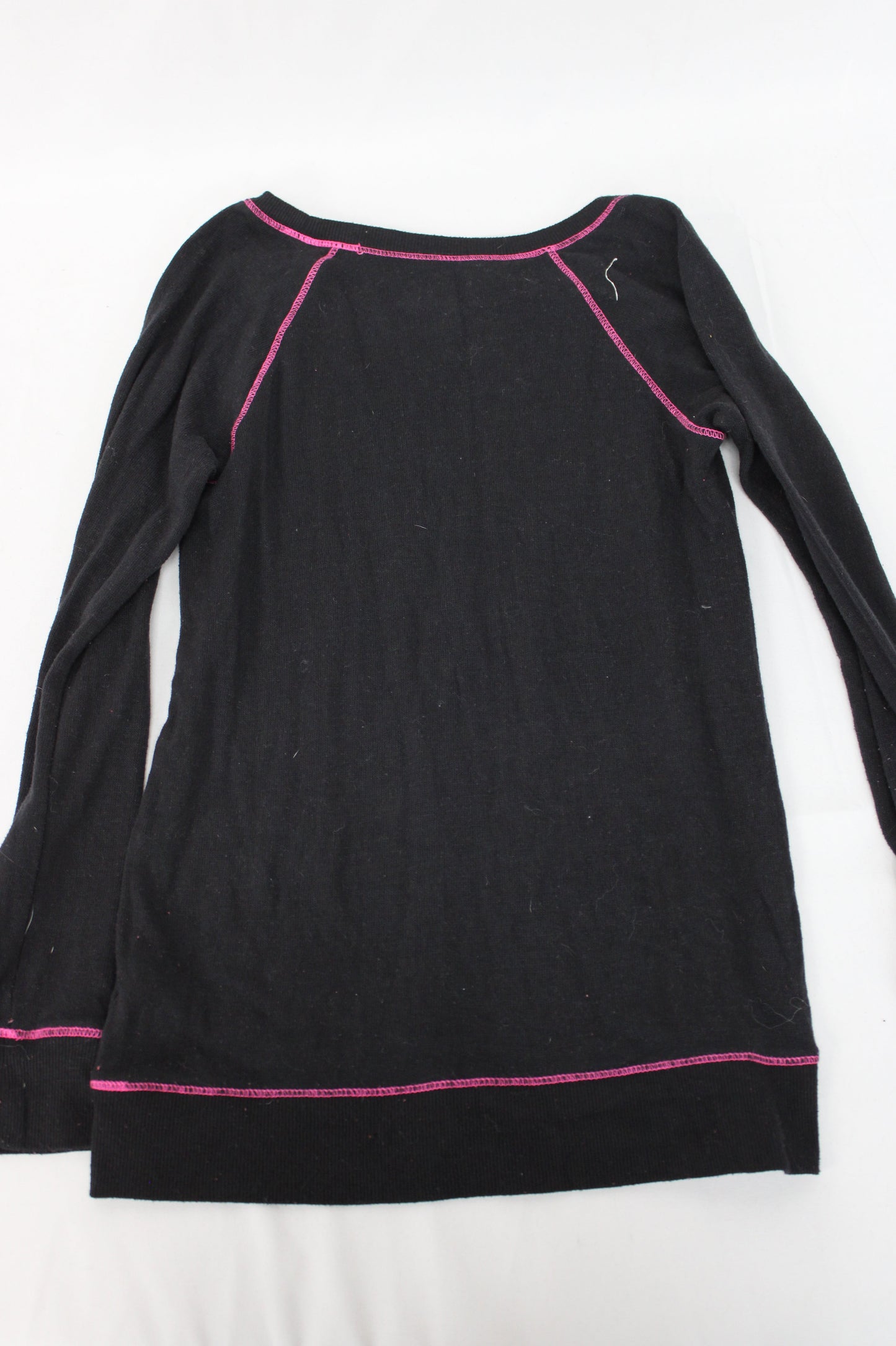 Justice Neon Best Friends Long Sleeve T-Shirt, Black/Pink, Girls 8
