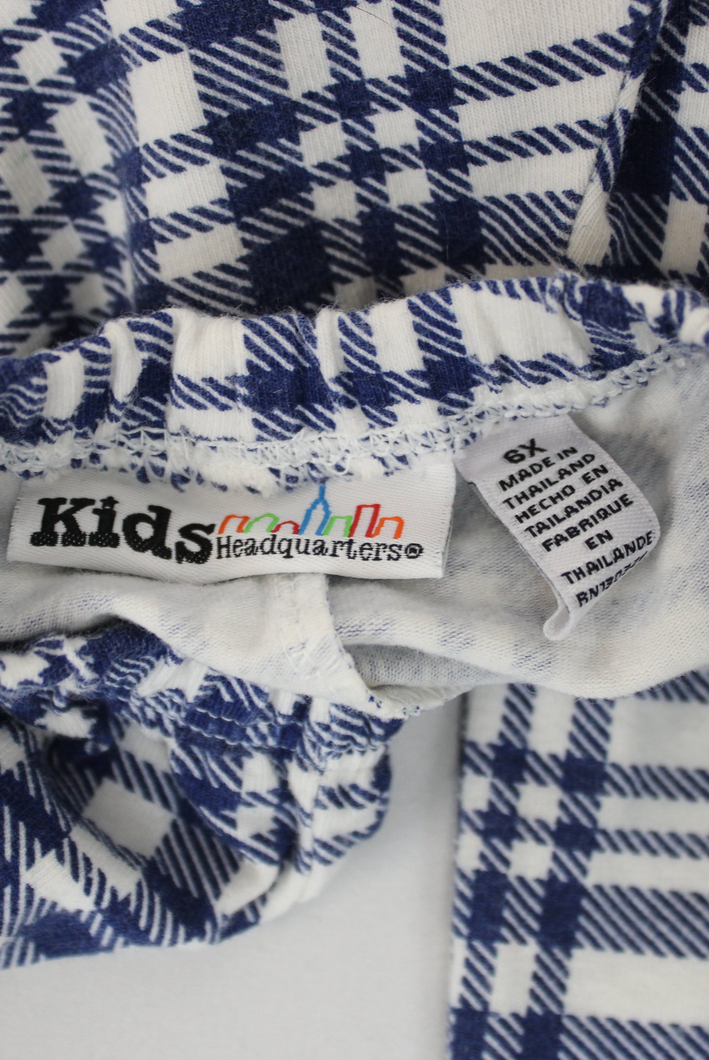 Kids Headquarters Plaid Leggings, Blue/White, Girls 6x