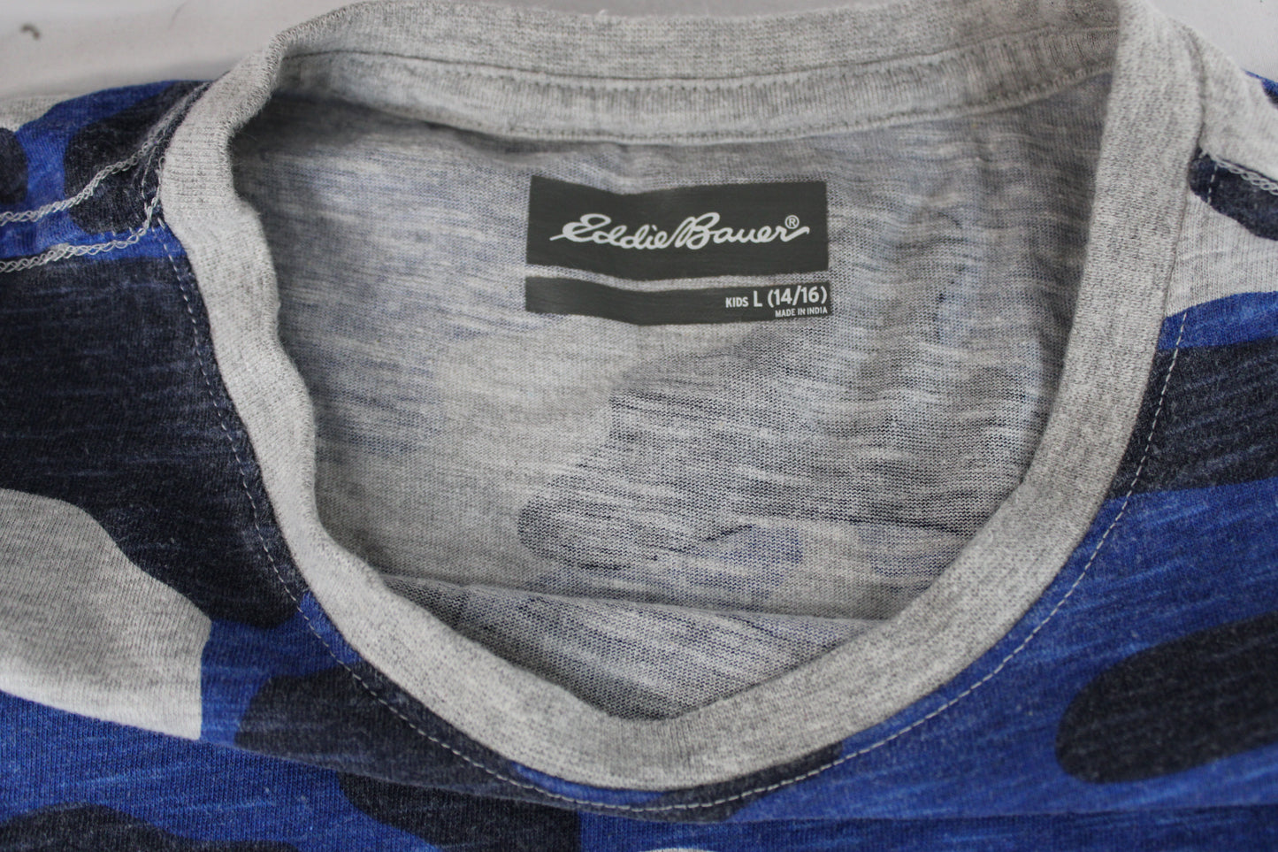 Eddie Bauer Short Sleeve Camo Shirt, Blue/Gray, Boys L