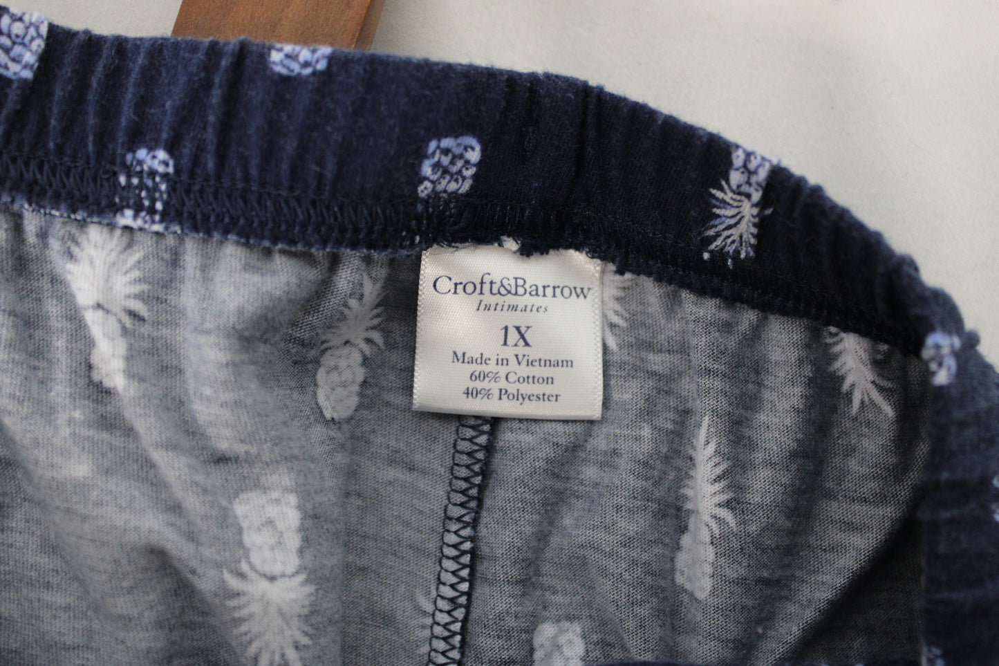 Croft & Barrow Pineapple Capri Pajama Pants, Blue, Women’s XL