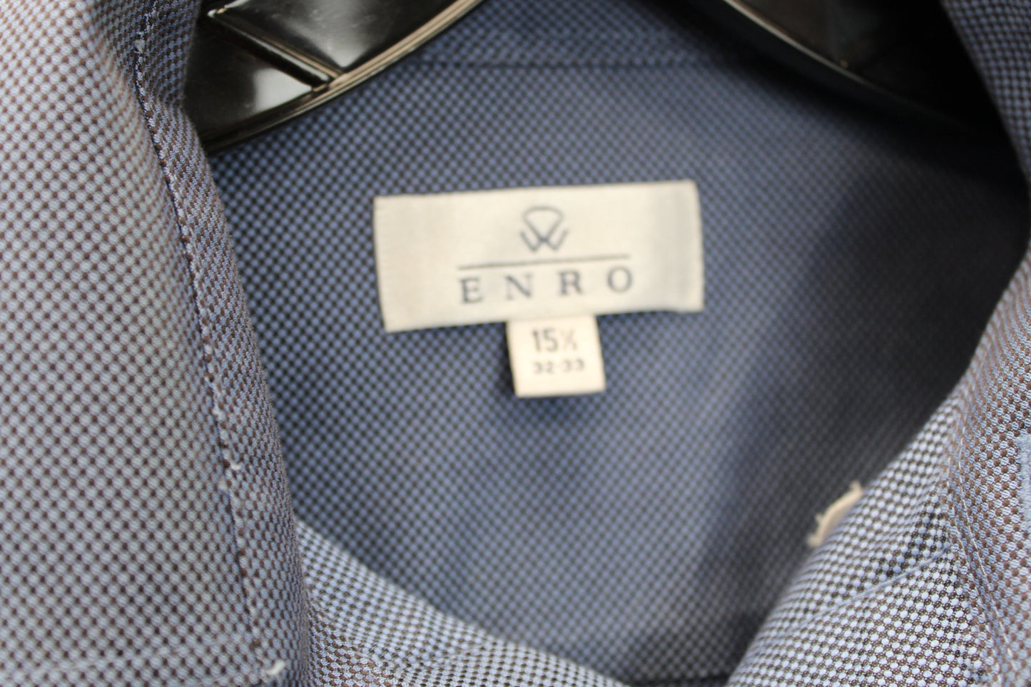 Enro button down blue dress shirt, single pocket, Men's 15.5 Med