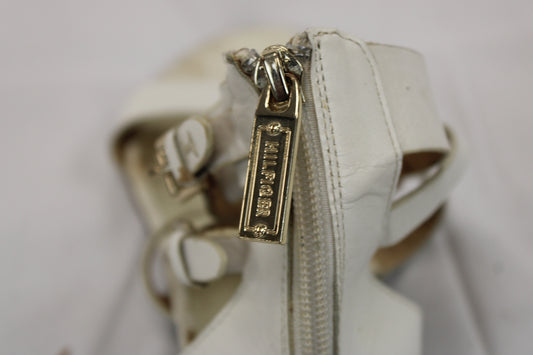 Tommy Hilfiger gladiator flat sandal, white leather, Women's 11