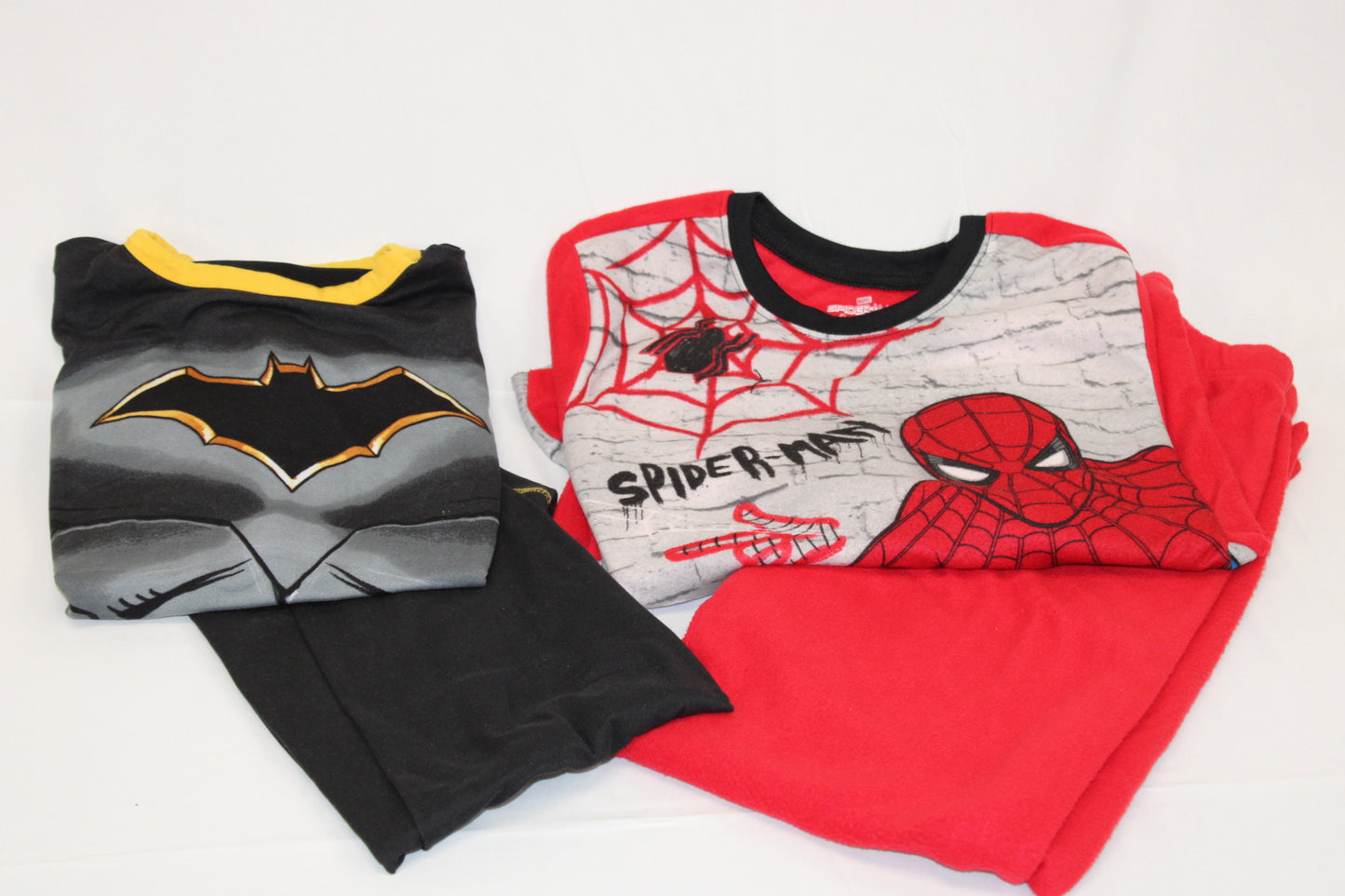 Marvel Spider Man/Bat Man bundle pajama set, pants and long sleeve, Boy's 10/12