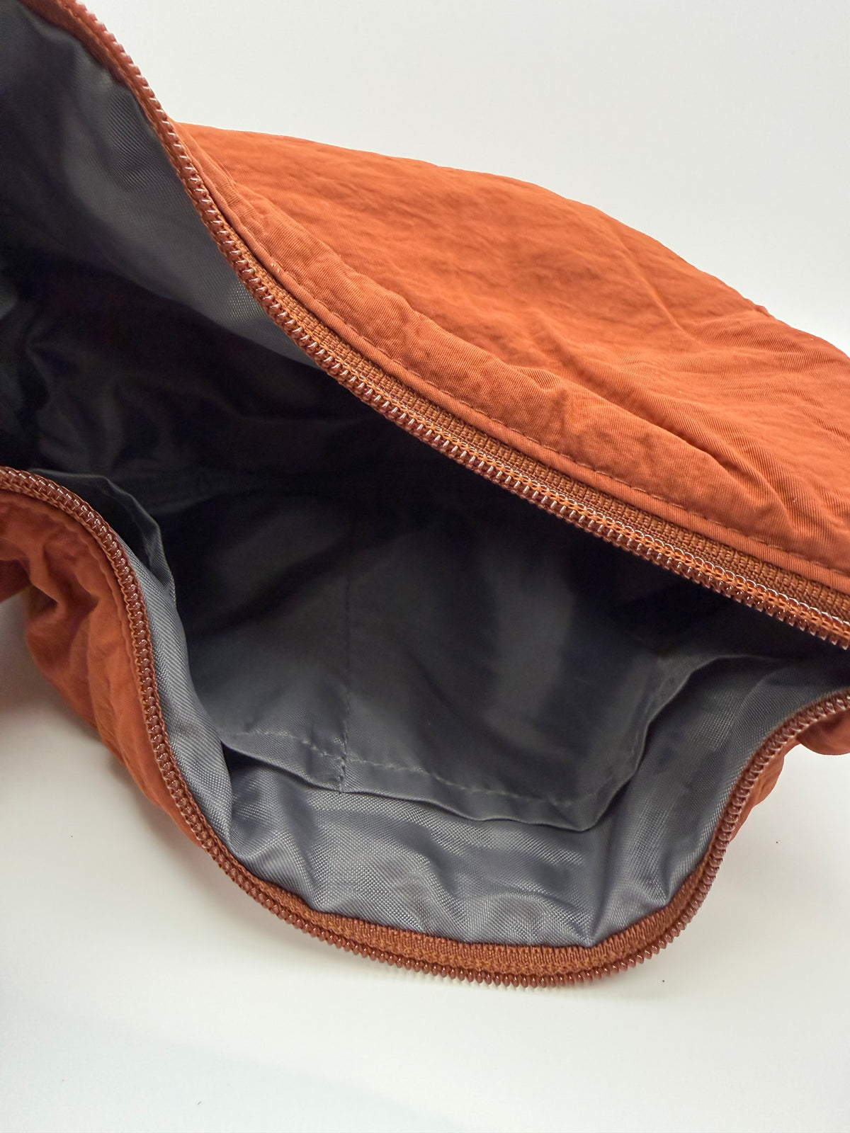 Brown Cresent Shaped Crossbody Bag