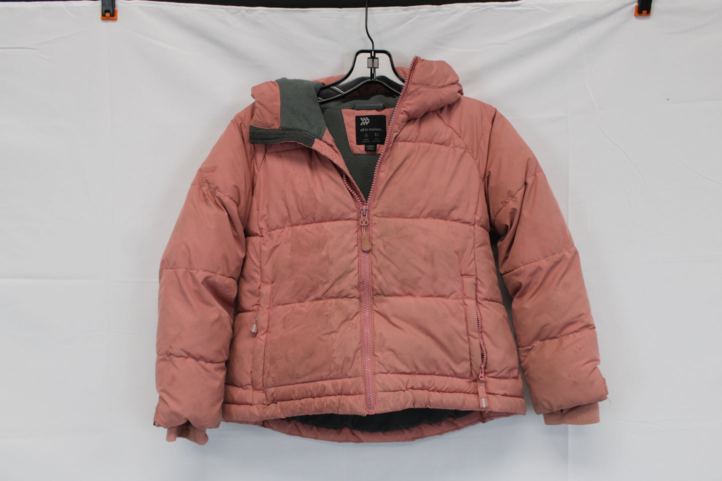 All in Motion fleece lined down jacket w/hood, Girls 6