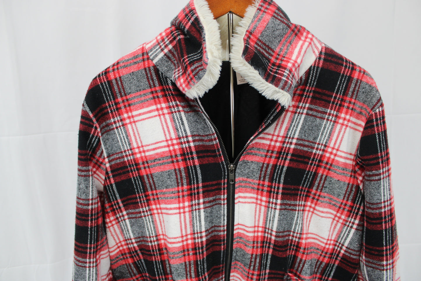 Knox Rose fleece lined zip up flannel jacket, Women's L
