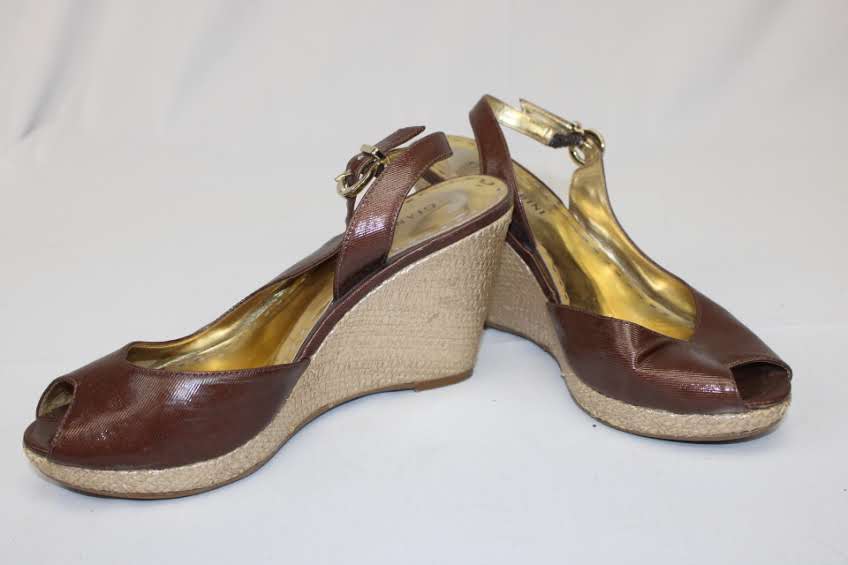 Gianni Bini slingback peep toe wedge dress heel, Women's 7.5