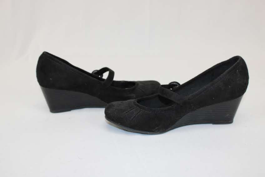 George black suede wedge heel, Women's 8