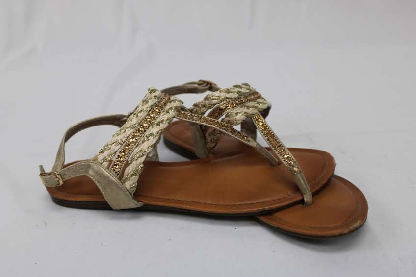 Women's metallic roman sandal, Women's 8.5