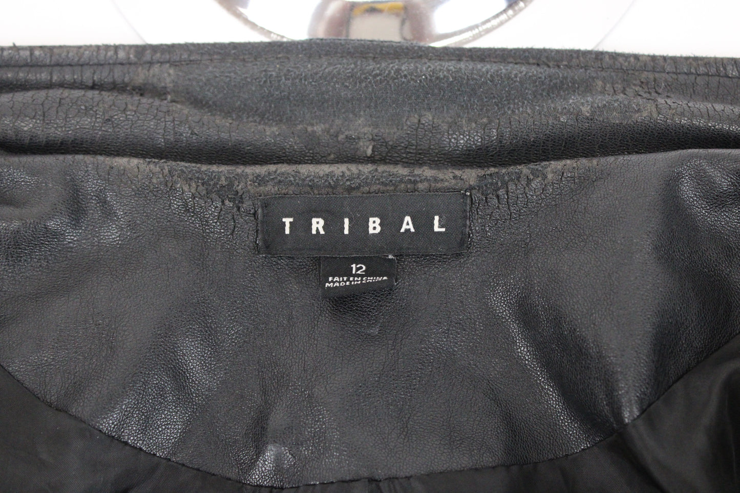 Tribal polyester lined leather jacket, Women's 12